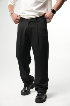 PANTALONI BARBATI WIDE LEG BLACK ELEGANT STREETWEAR