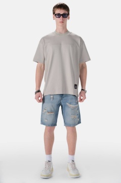 TRICOU BARBATI OVERSIZED GREY MINIMAL TECH STREETWEAR - Img 3