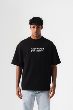 TRICOU OVERSIZE NEED MONEY FOR PORSCHE – BLACK TSES4(174) - Img 2