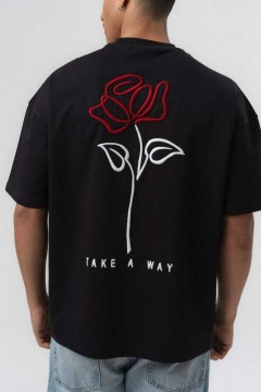 TRICOU OVERSIZE TAKE A WAY ROSE – BLACK TSES14(230)