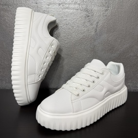 ADIDASI SNEAKERS BARBATI ALL WHITE PLATFORM STREETWEAR - Img 3