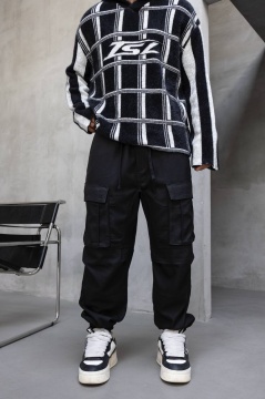 PANTALONI JOGGERS CARGO RELAXED FIT – STREETWEAR BLACK BGBLACK5(17382) - Img 3