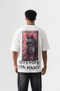 TRICOU OVERSIZE NEED MONEY FOR PORSCHE – WHITE TSES3(174) - Img 3