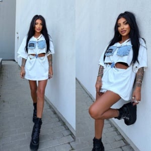 Tricou oversized accesorizat by JDR 0740