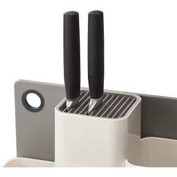 Set organizator ustensile bucatarie si tocator Joseph&Joseph, Alb/Gri - Img 2