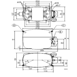 Compresor frigorific Secop Danfoss SC18G 230V R134A refrigerare