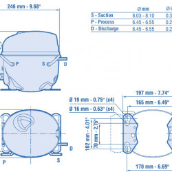 Compresor Embraco NEK6213GK MBP 12,11 cm³ refrigerare 230V