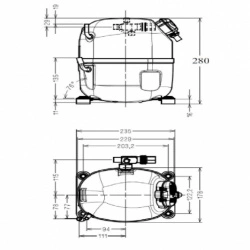 Compresor Tecumseh CAJ4519Z schema