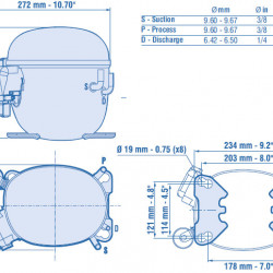 Compresor Embraco NT6222GK 230V refrigerare cilindree 17,4 cm³