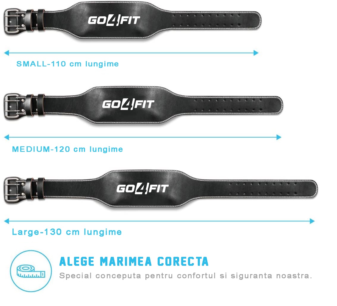 Centura pentru ridicare greutati, GO4FIT, din piele pentru