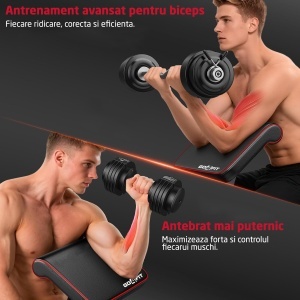 Banca Antrenament Multifunctionala 3-in-1 GO4FIT®, Model B300, Pliabila, Suport Ajustabil & Extensii Picioare, Inclinare Spatar -30° la 86°, Cadru Otel Solid, Greutate Maxima 120kg, Ideala Fitness Acasa, Exercitii Forta, Abdomen, Piept, Biceps, Negru - Img 8