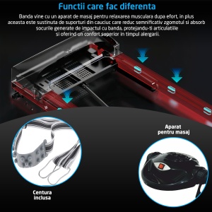 Banda de Alergare Electrica GO4FIT® Premium, Model FIT1000, Motor 4.5 CP, Viteza 1-20 km/h, Aparat Masaj - Img 6