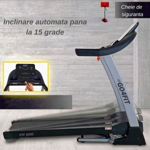 Banda de Alergare Electrica GO4FIT® Premium, Model FIT2000, Motor 4 CP, Viteza 1-20 km/h, Greutate Maxima Utilizator 150 kg - Img 8