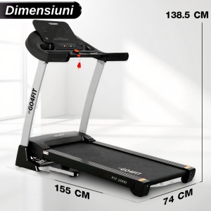 Banda de Alergare Electrica GO4FIT® Premium, Model FIT2000, Motor 4 CP, Viteza 1-20 km/h, Greutate Maxima Utilizator 150 kg - Img 13