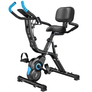 Bicicleta Fitness Verticala GO4FIT®, Model GF320, Volanta 2 kg, 8 Trepte Rezistenta, Sa Reglabila, Greutate Maxima Utilizator 120 kg, Functie Cardio, Display LCD, Timp, Viteza, Distanta, Calorii si Puls