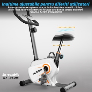 Bicicleta Magnetica Fitness GO4FIT®, Model GF100, Volanta 3 kg, Rezistenta Magnetica Ajustabila, Greutate Maxima 130 kg - Img 8