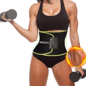 Centura de Slabit GO4FIT® pentru Fitness, Efect de Sauna, Neopren Gros fara Latex, Modelare Talie si Abdomen, Buzunar pentru Telefon, Inchidere Velcro Ajustabila, Flexibila si Confortabila, Verde - Img 8