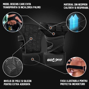 Manusi pentru fitness si sala, GO4FIT, din material respirabil - Img 3