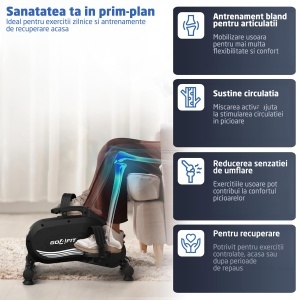 Mini Bicicleta Magnetica GO4FIT®, Model GF530, Pedalier Picioare si Brate, Greutate Maxima Utilizator 120 kg, Rezistenta Magnetica Reglabila, 8 Niveluri de Intensitate, Ecran LCD, Monitorizare Timp, Distanta, Viteza, RPM - Img 6