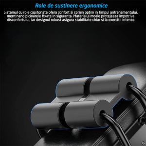 RESIGILAT - Aparat fitness pentru abdomene, GO4FIT®, banca abdomene, 3 grade de inclinatie, computer antrenament, greutate maxima utilizator 150 kg, negru - Img 6