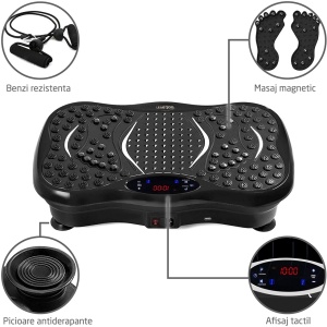 Resigilat - Aparat vibromasaj, GO4FIT, model V1000, Putere 200 W, Greutate Maxima 120 kg, Culoare Placa: Negru - Img 9