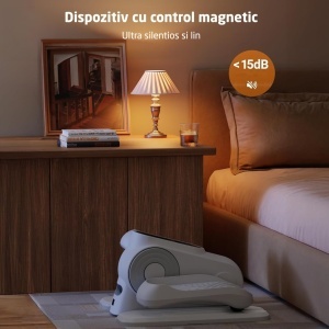 Resigilat - Mini Bicicleta Eliptica GO4FIT®, Model GF410, 12 Niveluri de Viteza Reglabile, Rotatie Inainte si Inversa, Control Magnetic Ultra Silentios, Ecran LED Tactil, Greutate Maxima 120 kg, Pentru Acasa, Birou si Recuperare, Alb/Gri - Img 5
