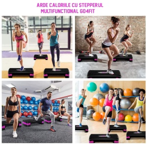 RESIGILAT - Stepper GO4FIT , pentru fitness, aerobic si cardio, 2 niveluri de inaltime - Img 5