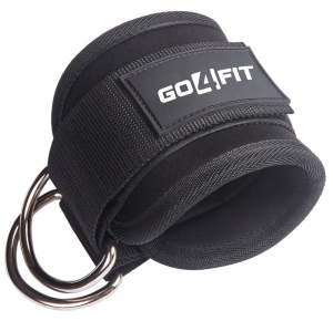 Set 2 Chingi pentru Glezne GO4FIT®, Ankle Straps cu Inel D pentru Aparate cu Cablu, Neopren Captusit si Respirabil, Inchidere Velcro Reglabila, pentru Antrenament Fesieri, Coapse si Gambe, Marime Universala, Negru - Img 5