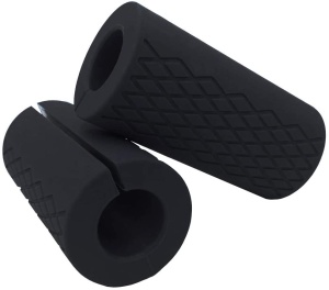 Set Manere Fat Grip GO4FIT® din Silicon, Ingrosare Bara pentru Gantere, Haltere si Kettlebell, Diametru Interior 2.5 cm, Antiderapante, Previn Bataturile, pentru Dezvoltarea Fortei in Brate si Antebrate, Negru