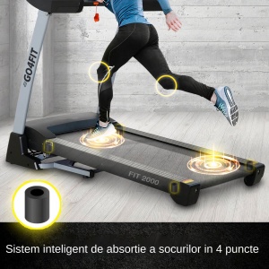 Banda de Alergare Electrica GO4FIT® Premium, Model FIT2000, Motor 4 CP, Viteza 1-20 km/h, Greutate Maxima Utilizator 150 kg - Img 11