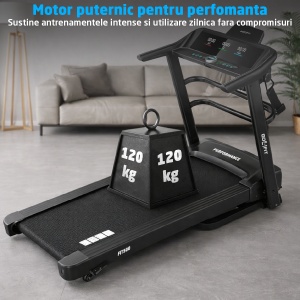 Banda de Alergat GO4FIT® Model FIT500, Viteza Maxima 14 km/h, Motor 2.5CP, Aparat Masaj, Inclinare Manuala, Pliere Hidraulica, 12 Programe, Bluetooth, Aplicatii, Kinomap, Zwift, FitShow, Greutate Utilizator 120kg, Timp, Distanta, Calorii, Viteza - Img 7