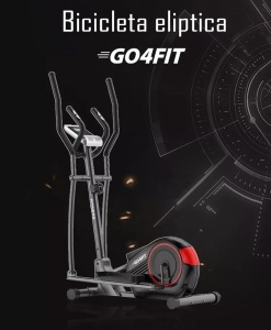 Bicicleta Eliptica Magnetica, GO4FIT®, pentru Fitness cu Monitorizare Activitati Fizice, Puls, Viteza, Timp, Distanta si Calorii, Greutate Maxima 110 kg, 8 Niveluri de Rezistenta, Volanta 5 kg, Rosie - Img 11