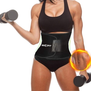 Centura de Slabit GO4FIT® pentru Fitness, Efect de Sauna, Neopren Gros fara Latex, Modelare Talie si Abdomen, Buzunar pentru Telefon, Inchidere Velcro Ajustabila, Flexibila si Confortabila, Negru - Img 4