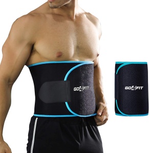 Centura de Slabit GO4FIT® pentru Fitness, Efect de Sauna, Neopren Gros fara Latex, Modelare Talie si Abdomen, Buzunar pentru Telefon, Inchidere Velcro Ajustabila, Flexibila si Confortabila, Albastru - Img 9
