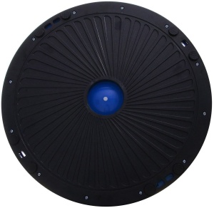 Minge Echilibru Bosu GO4FIT®, Diametru 58 cm, 2 Corzi Elastice cu Manere, Pompa Inclusa, PVC Non-Toxic, Suprafata Texturata Antiderapanta, Greutate Maxima 150 kg, pentru Fitness, Yoga, Pilates si Recuperare, Albastru - Img 8