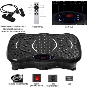 Resigilat - Aparat vibromasaj, GO4FIT, model V1000, Putere 200 W, Greutate Maxima 120 kg, Culoare Placa: Negru - Img 6
