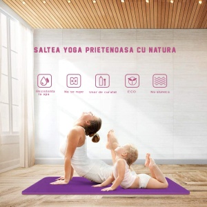 RESIGILAT - Saltea pentru antrenament , GO4FIT, pentru yoga, fitness, aerobic, pilates, exercitii la sol, dimensiune 183*62*6 mm - Img 7