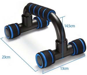 Set Manere pentru Flotari GO4FIT®, Push Up Bars cu Manere Buretate, Picioare Cauciucate Antiderapante, Stabilitate Sporita, pentru Antrenament Brate, Umeri si Spate, Incepatori si Avansati, Usoare si Portabile, Negru/Albastru - Img 3