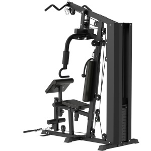Aparat Multifunctional Fitness GO4FIT®, Model M100, Home Gym 3-in-1, Bloc Greutati 68 Kg, Sistem Scripeti & Cabluri, Banca Scott & Presa Piept, Scaun Reglabil, Cadru Otel Solid, Antrenament Full Body, Negru - Img 5