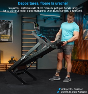 Banda de Alergat GO4FIT® Performance, Model FIT300, Motor 3CP, Viteza Maxima 16km/h, Greutate Utilizator 130 kg - Img 4