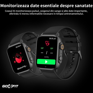 Ceas Smartwatch GO4FIT®, Ecran Touch 1.95’’ Amoled, Apeluri, Notificari, Microfon, Difuzor, Autonomie 7 Zile, culoarea negru - Img 9