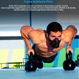 Masca antrenament, GO4FIT®, Marime Universala pentru Fitness, Alergare, Cardio, Rezistenta - Img 6