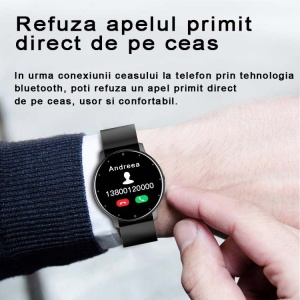 RESIGILAT - Ceas smartwatch si bratara fitness, GO4FIT® , model GF03, Notificari Apeluri/Sms/Social Media, monitorizare activitati fizice, somn, ritm cardiac, pedometru, player muzica, rezistent la ap - Img 10