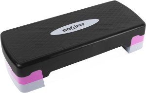 Stepper Aerobic GO4FIT®, Inaltime Reglabila pe 2 Niveluri 10 si 15 cm, Suprafata si Picioare Antiderapante, 66 x 28 cm, Greutate Maxima 250 kg, Usor si Portabil 2.3 kg, pentru Fitness, Aerobic si Cardio Acasa sau la Sala