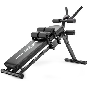 Aparat fitness pentru abdomene, GO4FIT®, banca abdomene, computer antrenament, greutate maxima utilizator 150 kg, negru