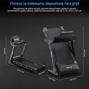 Banda de Alergare Electrica GO4FIT® Premium, Model FIT1000, Motor 4.5 CP, Viteza 1-20 km/h, Aparat Masaj - Img 7