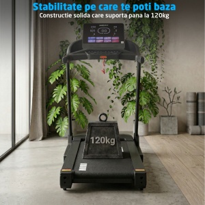 Banda de Alergat GO4FIT® Model FIT700, Viteza Maxima 18 km/h, Motor 3.5 CP, Inclinare Automata 15 Nivele, Pliere Hidraulica, 15 Programe, Bluetooth, Greutate Utilizator 120 kg, Ecran LED, Cheie de Siguranta, Roti Transport - Img 8