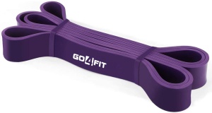 Banda Elastica Lunga GO4FIT®, Resistance Band din Latex 100% Natural, Rezistenta 18-36 kg, Lungime 208 cm, pentru Fitness, Sala, Mobilitate, Stretching, Yoga si Gimnastica de Recuperare, Incepatori si Avansati, Mov