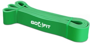 Banda Elastica Lunga GO4FIT®, Resistance Band din Latex 100% Natural, Rezistenta 22.5-57 kg, Lungime 208 cm, pentru Fitness, Sala, Mobilitate, Stretching, Yoga si Gimnastica de Recuperare, Incepatori si Avansati, Verde