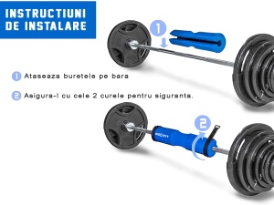 Protectie Bara pentru Genuflexiuni GO4FIT®, Barbell Pad din Spuma cu Memorie, Design Ergonomic, 45 x 9 cm, Compatibila cu Barele Olimpice, Protejeaza Gatul si Umerii, pentru Fandari si Ridicari de Bazin, Albastru - Img 4